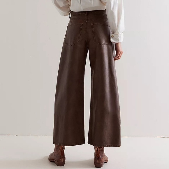 NWOT We The Free Brown Wide Leg Jeans - Picture 3 of 12